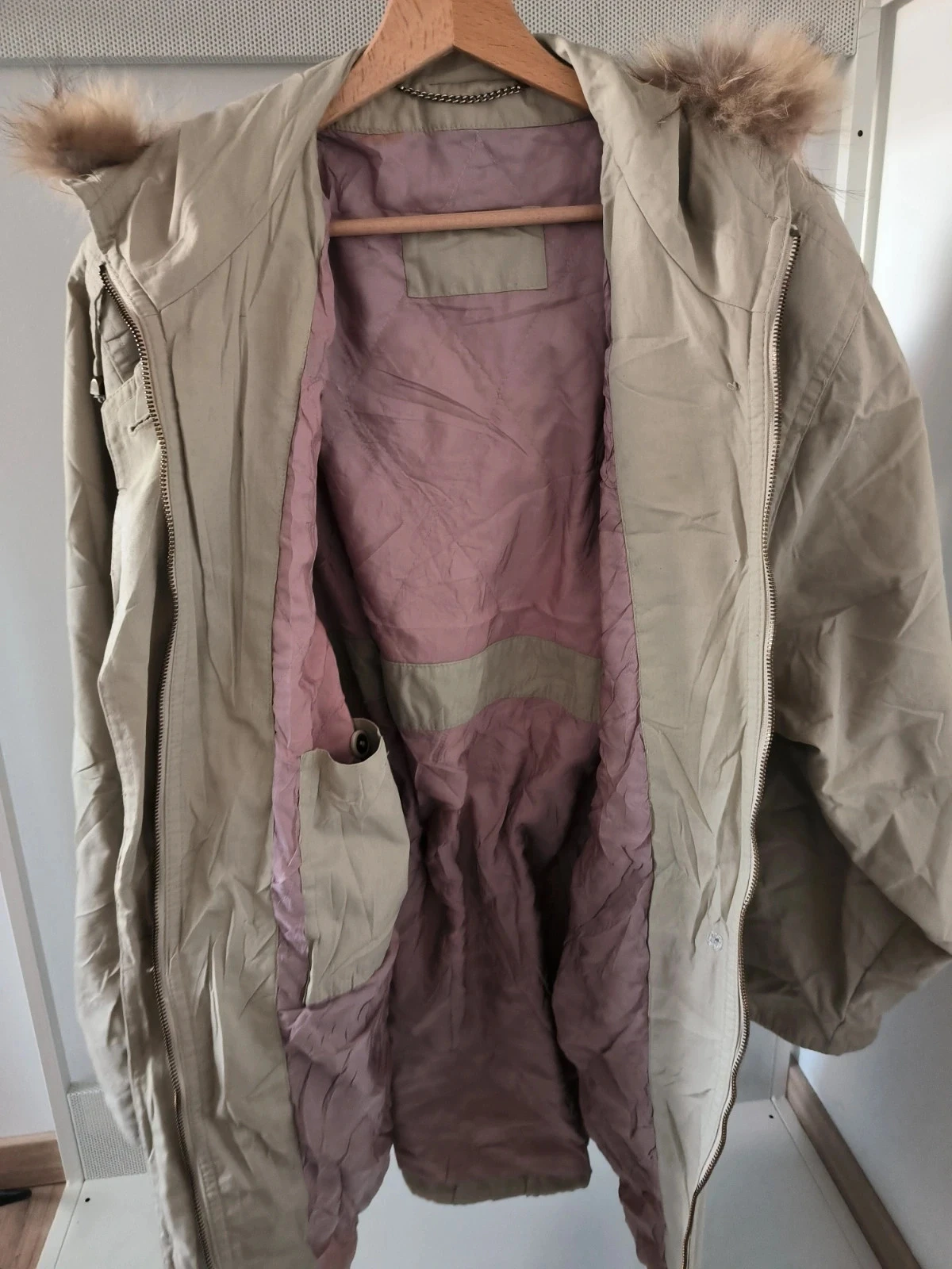 Parka beige avec capuche taille 40 – photo 2